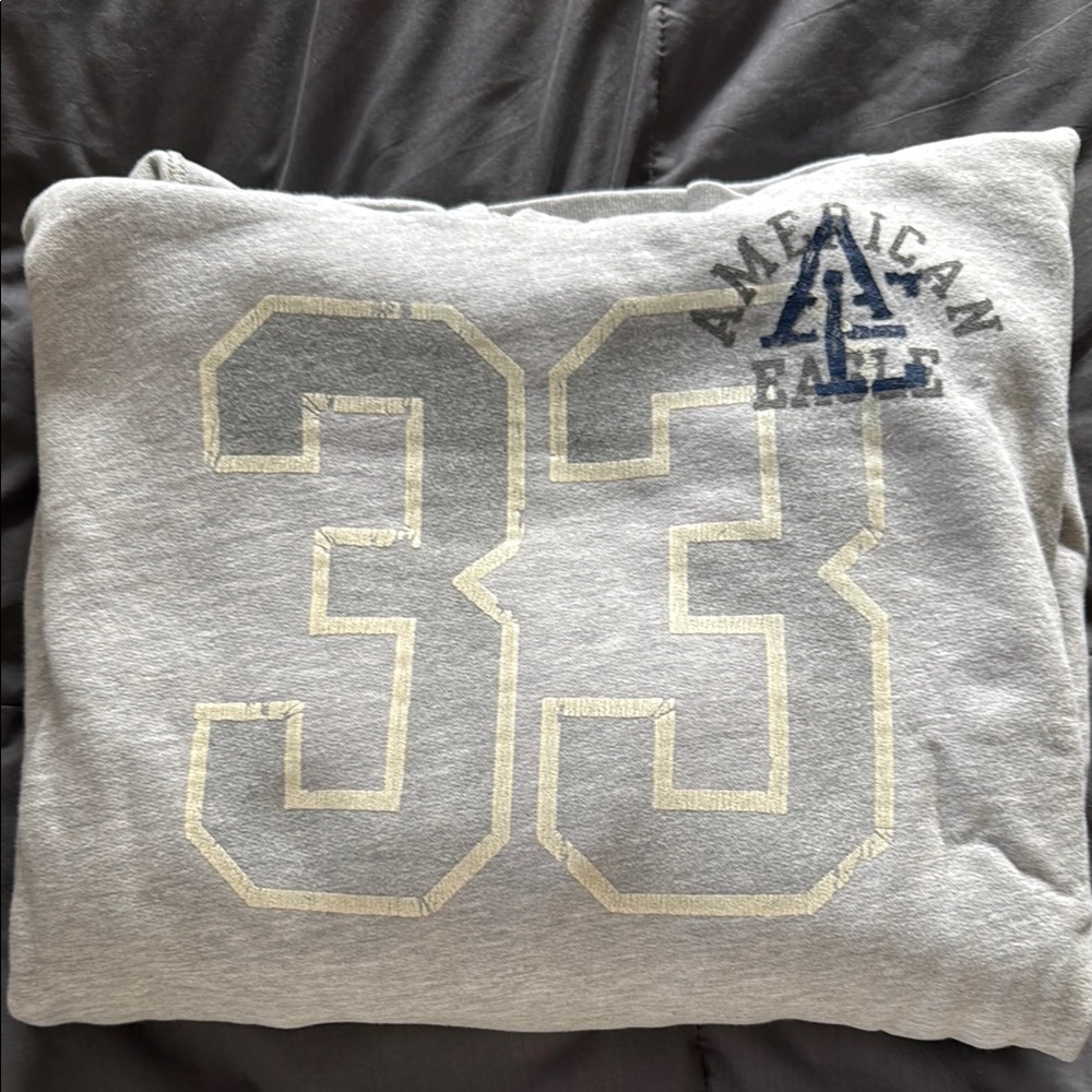 Gray American Eagle Graphic Hoodie